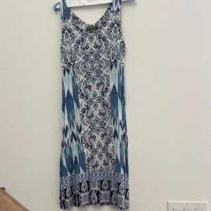 Tommy Bahama Navy and White Paisley Midi Dress